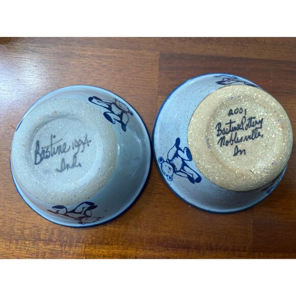 Vtg Bastine Stoneware‎ Teddy Bear Pitcher Creamer & Bowl Set 4 Pc - Picture 10 of 11